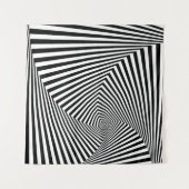 Optische illusie: gestreepte geometrische Abstract Wandkleed (Voorkant (horizontaal))