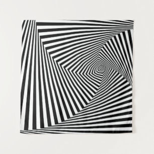 Optische illusie: gestreepte geometrische Abstract Wandkleed