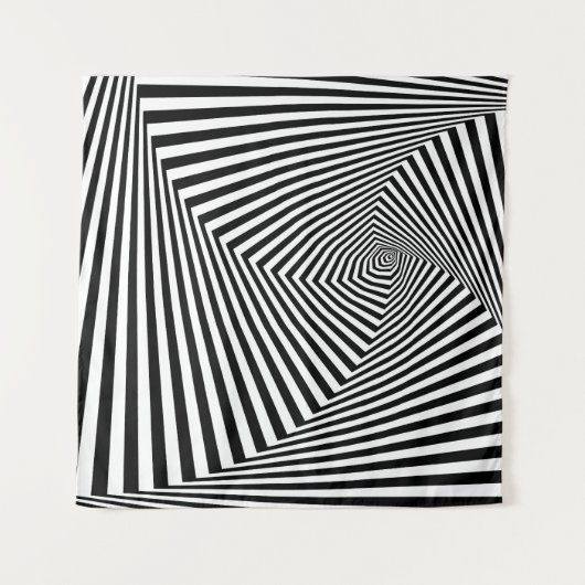 Optische illusie: gestreepte geometrische Abstract Wandkleed (Voorkant)
