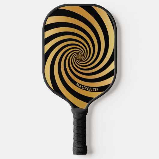 Optische illusie Gold spiraalvormig, aangepaste kl Pickleball Paddle (Voorkant)
