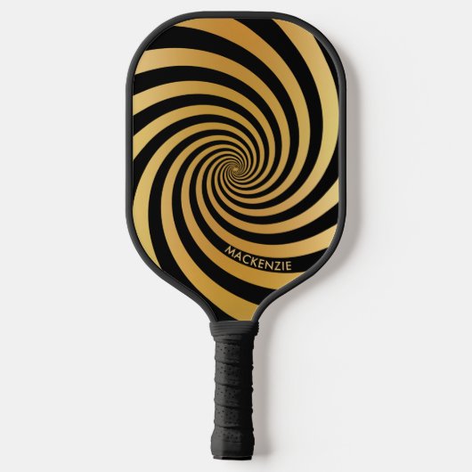 Optische illusie Gold spiraalvormig, aangepaste kl Pickleball Paddle (Achterkant)