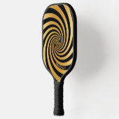 Optische illusie Gold spiraalvormig, aangepaste kl Pickleball Paddle (Links)