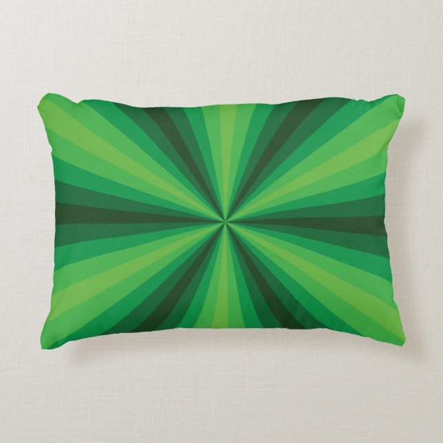 Optische Illusie Groen Accent Kussen (Voorkant)