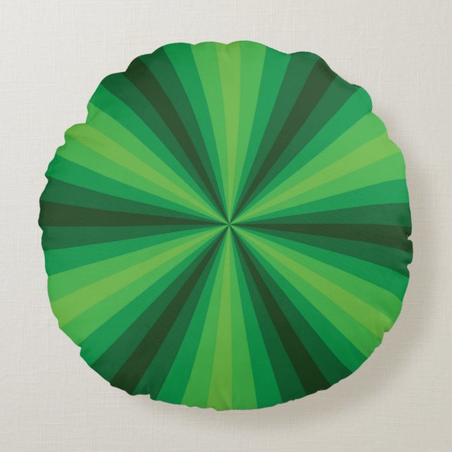 Optische Illusie Groen Rond Kussen (Voorkant)
