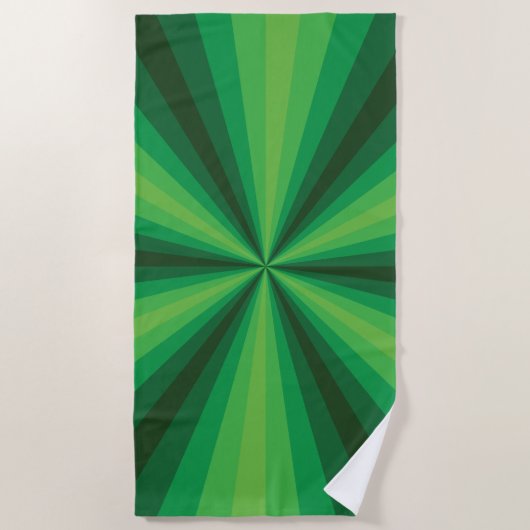 Optische Illusie Groene Strandhanddoek Strandlaken (Voorkant)