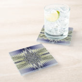 Optische illusie kleurrijke fractal glazen onderzetter (Schuin)