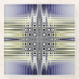 Optische illusie kleurrijke fractal glazen onderzetter