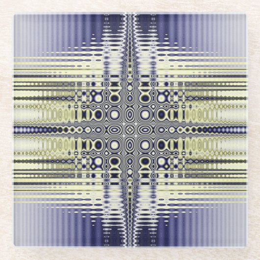 Optische illusie kleurrijke fractal glazen onderzetter (Voorkant)