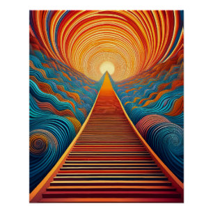 Optische Illusie Kunst – Levendig Eindeloos Pad Perfect Poster