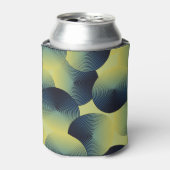 Optische illusie, lineaire cirkels, naadloos patro blikjeskoeler (Blikje Voorkant)