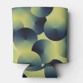 Optische illusie, lineaire cirkels, naadloos patro blikjeskoeler (Achterkant)