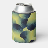 Optische illusie, lineaire cirkels, naadloos patro blikjeskoeler (Blikje Achterkant)