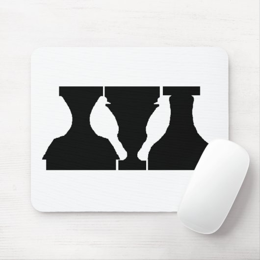 Optische illusie met vogels en urnen muismat (Met muis)