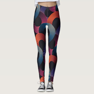 Optische illusie: metalen lineaire ringen. leggings