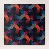 Optische illusie: metalen lineaire ringen. legpuzzel (Horizontaal)