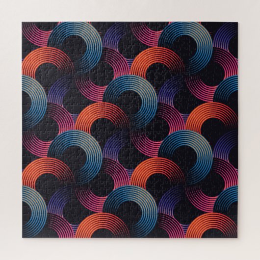 Optische illusie: metalen lineaire ringen. legpuzzel (Verticaal)