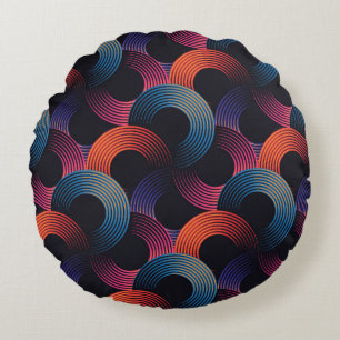 Optische illusie: metalen lineaire ringen. rond kussen