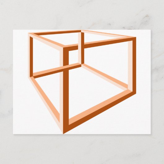 Optische illusie Onmogelijke illusie 3d geometrie Briefkaart (Voorkant)