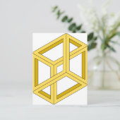 Optische illusie Onmogelijke illusie 3d geometrie Briefkaart (Staand voorkant)