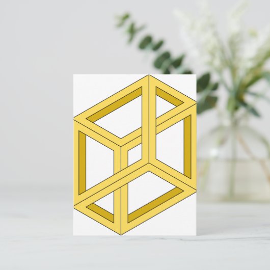 Optische illusie Onmogelijke illusie 3d geometrie Briefkaart (Staand voorkant)