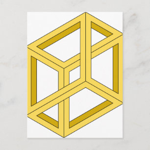 Optische illusie Onmogelijke illusie 3d geometrie Briefkaart