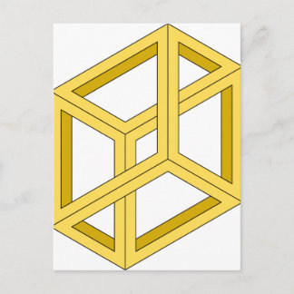 Optische illusie Onmogelijke illusie 3d geometrie Briefkaart