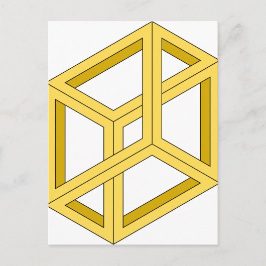 Optische illusie Onmogelijke illusie 3d geometrie Briefkaart (Voorkant)