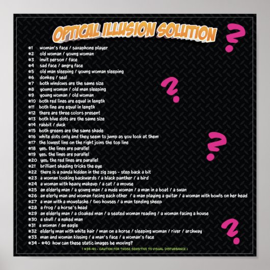 OPTISCHE ILLUSIE OPLOSSING POSTER (Voorkant)