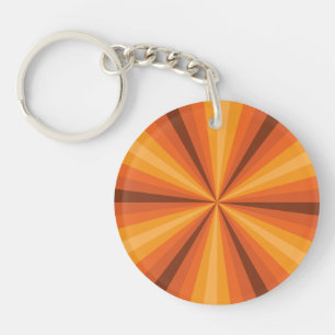 Optische Illusie Oranje Acryl Sleutelhanger
