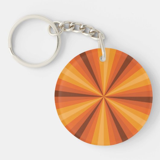 Optische Illusie Oranje Acryl Sleutelhanger (Voorkant)