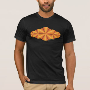 Optische Illusie Oranje Heren Donkere T-shirt