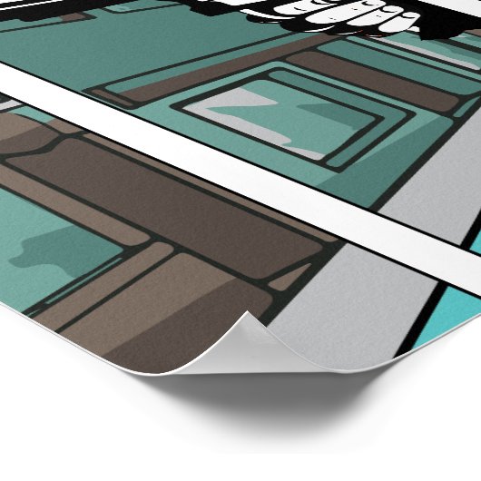 Optische illusie pop in stijl met kool Comic-boek  Poster (Hoek)