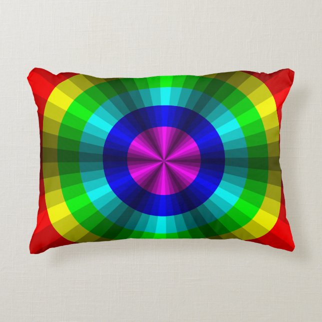Optische Illusie Regenboog Accent Kussen (Voorkant)