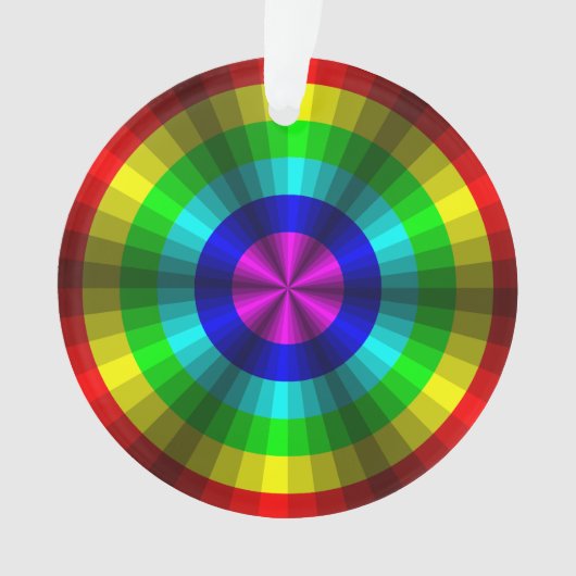 Optische Illusie Regenboog Acryl Ornament (voorkant)