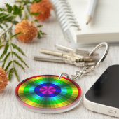 Optische Illusie Regenboog Acryl Sleutelhanger (Voorkant Rechts)