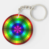 Optische Illusie Regenboog Acryl Sleutelhanger (Achterkant)