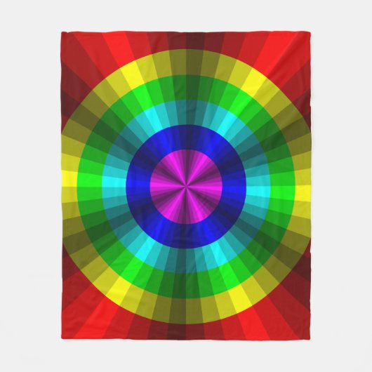 Optische Illusie Regenboog Fleece Deken (Voorkant)