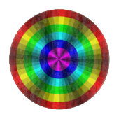 Optische Illusie Regenboog glas snijplank (Voorkant)