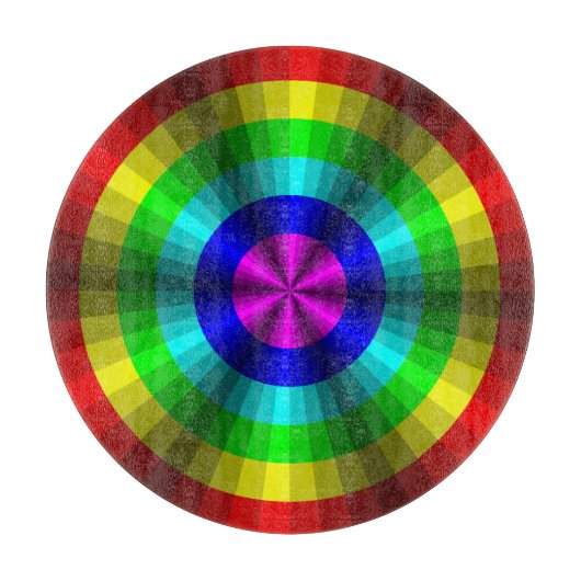 Optische Illusie Regenboog glas snijplank (Voorkant)