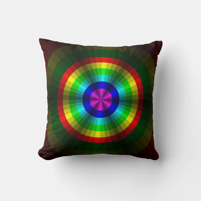 Optische Illusie Regenboog Kussen (Voorkant)