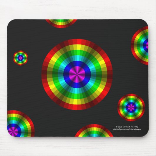 Optische Illusie Regenboog Mousepad Muismat (Voorkant)