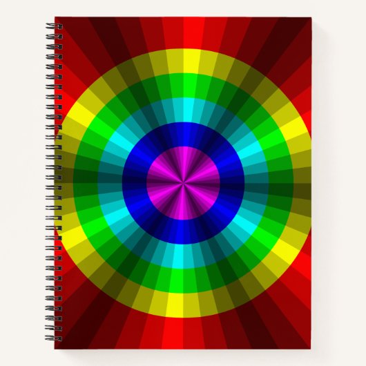 Optische Illusie Regenboog Spiraal Notitieboek (Voorkant)
