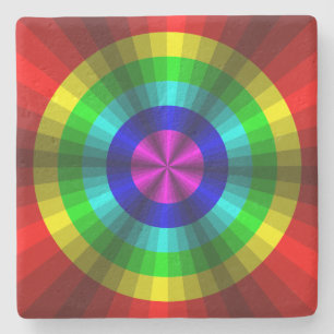 Optische Illusie Regenboog Steen Onderzetter