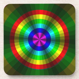 Optische Illusie Regenboog Vierkant Onderzetter