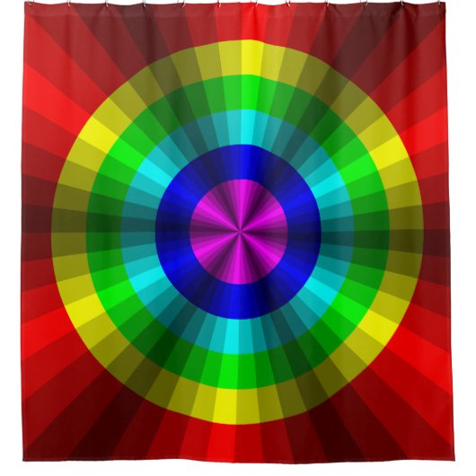Optische illusie regenbooggordijn douchegordijn (Voorkant)
