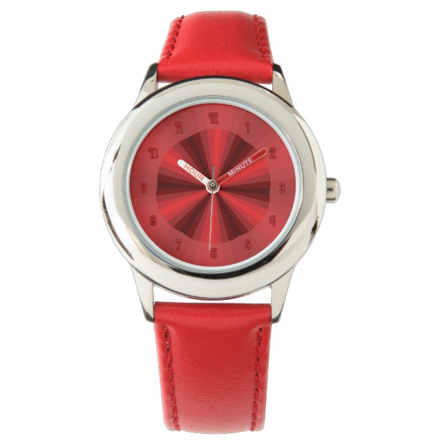 Optische Illusie Rode Horloge (Voorkant)