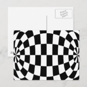 Optische illusie Ronde checkers zwart wit Briefkaart (Voorkant / Achterkant)