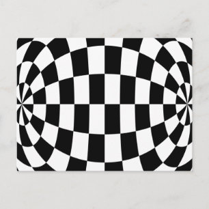 Optische illusie Ronde checkers zwart wit Briefkaart