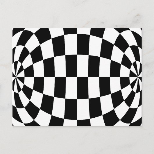 Optische illusie Ronde checkers zwart wit Briefkaart (Voorkant)