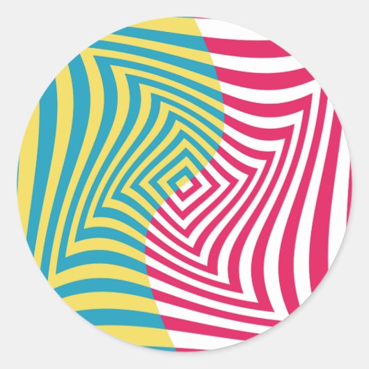 Optische illusie ronde sticker (Voorkant)